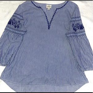 Detailed Blue Blouse